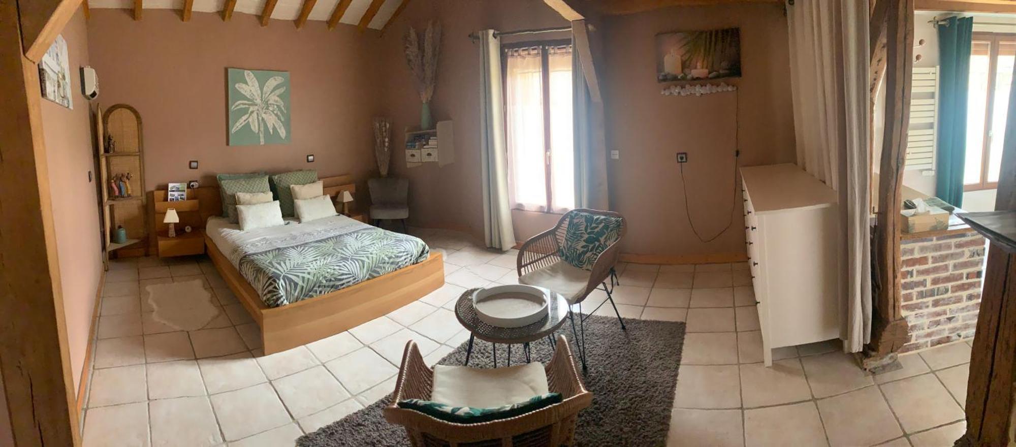 Chambre Salon Independant, Salle De Bain Wc Prives, Jardin Prive, Piscine Partagee Pres D'Un Lac 梅尼尔圣榭 外观 照片